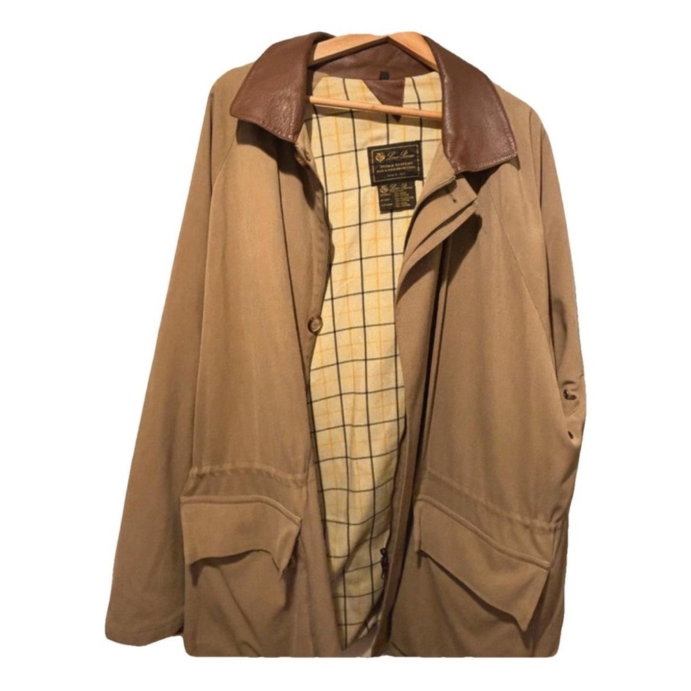 Loro Piana Tan Trench Coat with Brown Collar, with The Real Real Tags still on